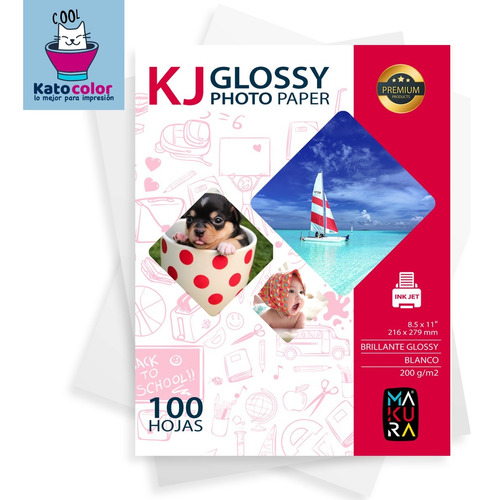 5 Paquetes Papel Fotográfico Glossy Carta 200gr 100 Hojas