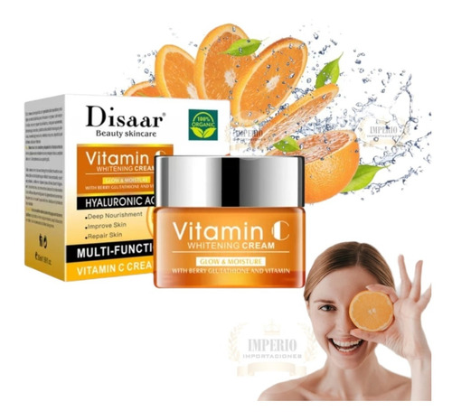 Crema Facial De Vitamina C Con Ácido Hialurónico Antiarrugas