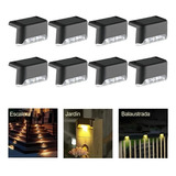 8pcs Luz Solar De Barandilla Escalonada Ipermeable Exterio