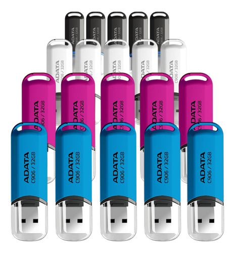 Kit 20 Memoria Usb Adata 32gb Clasica Diferentes Colores