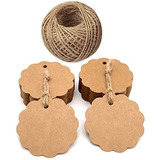 Tags Kraft Ondulado Com Cordão Sisal - 100 Un