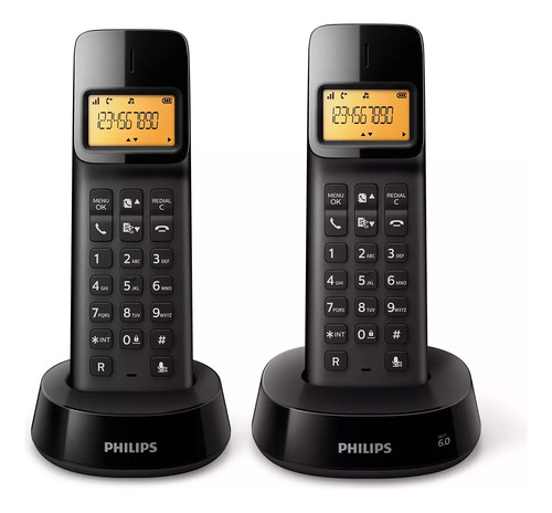 Telefonos Inalambricos Duo Philips D1402b/77