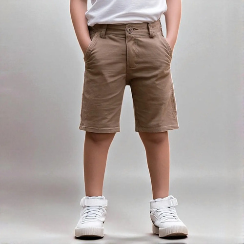 Bermuda De Gabardina Stretch Para Niño Y/o Adolescente