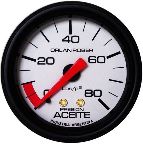 Reloj Presion De Aceite Orlan Rober Blanca 52 Mm 80 Libras