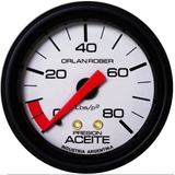 Reloj Presion De Aceite Orlan Rober Blanca 52 Mm 80 Libras