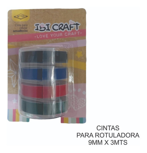 Cinta Etiqueta Para Rotuladora Motex Original 9mmx3mt X4und