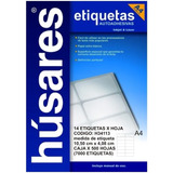 Etiquetas Troqueladas Husares H34113 Caja X 500 Hojas A4