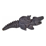 Molcajete Piedra Volcánica Figura Cocodrilo Grande 75 Cm  