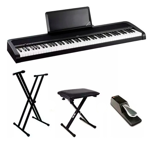 Korg B1 Piano Electrico 88 Teclas Pesadas + Pie + Banqueta