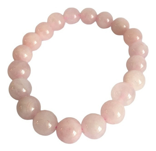 Pulsera De Cuarzo Rosa 10 Mm Piedra Natural  Atrae Amor