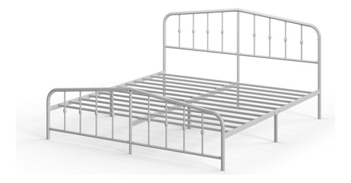 Base De Cama Metal Blanca Heidi Zinus 2 Plazas 150x190x30cm