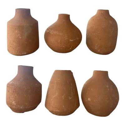 6 Jarrones De Barro 15cm Centros De Mesa Decorativos | Envío gratis