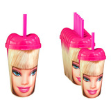 Vaso Pitillo Sorpresa X12 Barbie Fiesta Obsequio