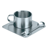 Taza De Café Espresso 180cc Acero Inox + Grabado Láser 