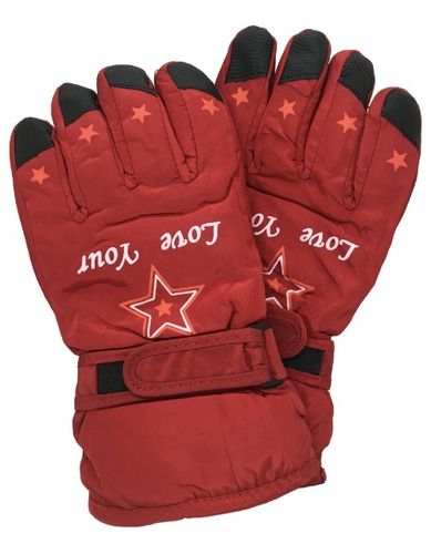 Guantes Invierno Impermeable Deportivos Love Niños Regulable