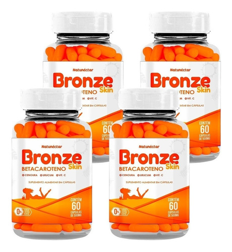 Bronzeador Oral Ativa Melanina Forte Betacaroteno 240 Capsul