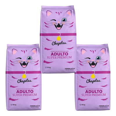 3 Costales Croquetas Gato Super Premium Chapetes 15kg C\u002Fu | Envío gratis