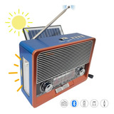 Radio Retrô Portátil Bluetooth Carregador Solar Lanterna Led