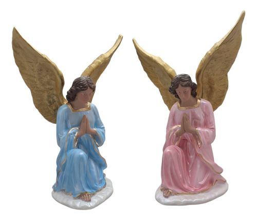Anjos Adoradores 43cm Protetor Decoração Enfeite Casa Igreja