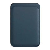 Tarjetero Cellbox Magnético De Cuero Para iPhone 12 / 13 / 14 / 15 - Compatible Con Magsafe - Color Azul