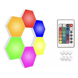 Luz Led Modular Rgb Hexagonal Touch + Control Pared Techo