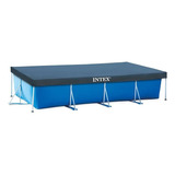 Piscina Retangular Intex 3834 Litros Reforçada + Capa Cor Azul