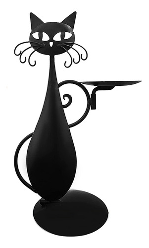 Candelabro Vintage Con Forma De Gato, Candelabro De Escritor