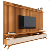 Painel Ripado Com Rack Tv 85  - Nature/off White - Mod.2058