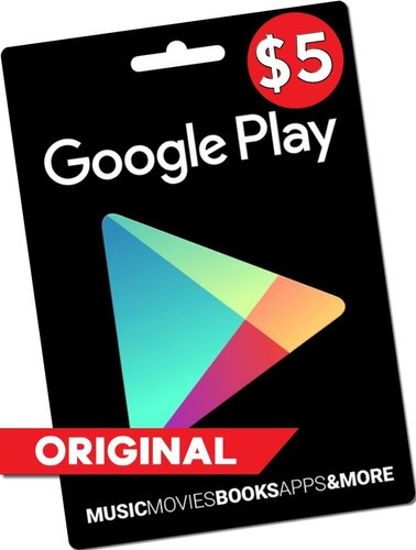 Tarjeta De Digital Google Play 5 Usd Region Usa