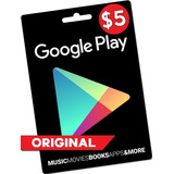 Tarjeta De Digital Google Play 5 Usd Region Usa
