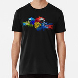 Remera Guacamayo En Colores Abstracto Neon Algodon Premium