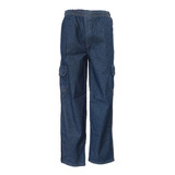 Calça Cargo Jeans Reta Elástico E Cordão 100%algodão 36 A 60