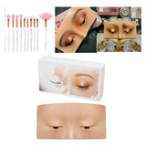 Tabla De Práctica De Maquillaje Facial Y 10 Pinceles De Somb