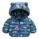 Jaqueta Puffer Infantil Capuz Casaco Bobojaco Azul 3 A 4 Ano