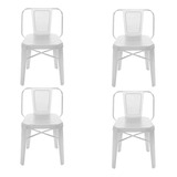 Combo Silla De Chapa Tromen Runko X4 Blanca Exterior Jardín