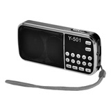 Hf Y-501 Mini Fm Radio Digital Portátil 3w Bocina Estéreo Li