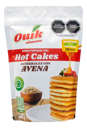 Harina Para Hotcakes Integrales Con Avena 500 Gr