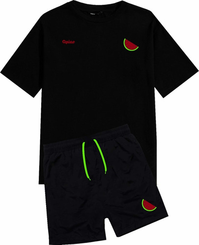 Kit Camiseta + Short Moda Praia Opice Melancia Masculino Top