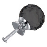 Tirador De Cristal Facetado Diamante Negro Cajón Hogar Cimam