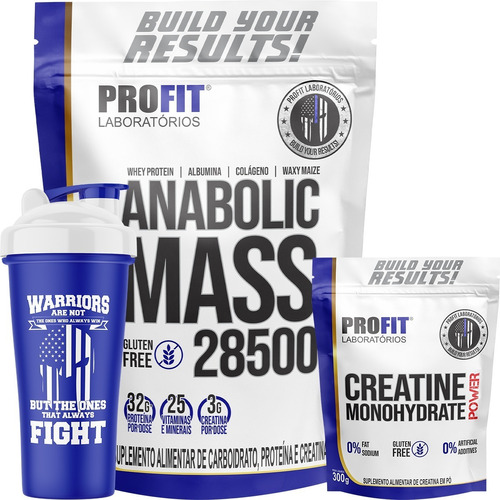 Hipercalórico Anabolic Mass 3kg+ Creatina 300g+ Coq - Profit