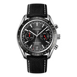 Reloj Pulsera Para Hombre Gadnic Resistente Al Agua 3bar Malla Negro Bisel Negro Fondo Negro