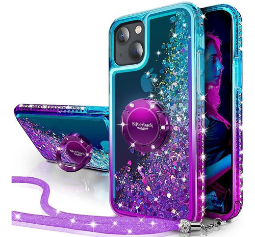 Funda Para iPhone 13 Mini 5.4 Brillos Anillo Soporte Y Tira