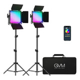 Gvm - Iluminacin De Video Rgb, Kit De Luz De Video Led Bicol