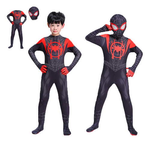 Traje De Spiderman Cosplay Medias Miles Morales