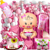 50 Art Babyshower Rosa Candybar Globos Nacimiento Bebe Nena 