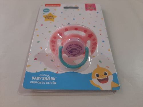 Chupón De Silicón Baby Shark Rosa