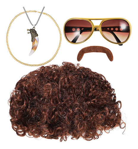 Conjunto De Collar Y Gafas De Sol Con Cadena De Bigote Falso