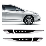 Par De Aplique Lateral New Civic G9 G10 Emblema Resinado