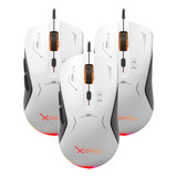 Kit 3 Mouse Gamer Xzeal Xsamga2wb Xst-401 13 Modos Rgb Color Blanco