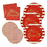 Platos De Papel Y Servilletas De Navidad Elegantes Para...